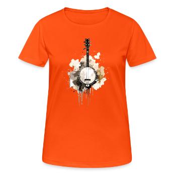 Banjo Authentisches Bluegrass & - Frauen T-Shirt atmungsaktiv - Neonorange - Vorne - AI Model Female 172 dark (172cm)