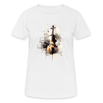 Violoncelle Symphonie Violoncelliste passionné - T-shirt respirant Femme - blanc - Devant - AI Model Female 172 dark (172cm)