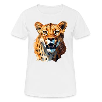 Guépard dans le style polygonal - T-shirt respirant Femme - blanc - Devant - AI Model Female 172 dark (172cm)