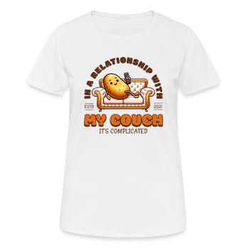 In Einer Beziehung Mit Meiner Couch - - Frauen T-Shirt atmungsaktiv - Weiß - Vorne - AI Model Female 172 dark (172cm)