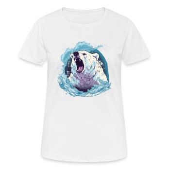 Prouesses polaires – Aquarelle Ours polaire Impact - T-shirt respirant Femme - blanc - Devant - AI Model Female 172 dark (172cm)