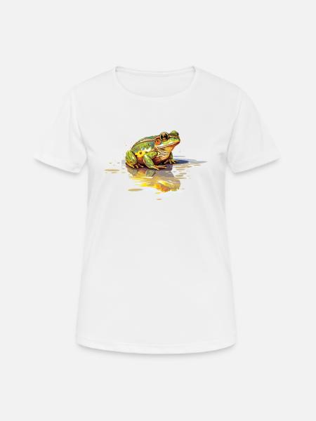 Lebendige Kröte Künstlerisch - Dame T-shirt svedtransporterende - hvid