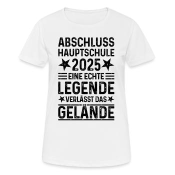 Hauptschule Abschluss 2025 Legende Gelände - Frauen T-Shirt atmungsaktiv - Weiß - Vorne - AI Model Female 172 dark (172cm)