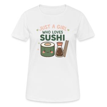 Sushi Mädchen – Juste une fille qui aime les sushis - T-shirt respirant Femme - blanc - Devant - AI Model Female 172 dark (172cm)