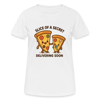 Pizza Baby – Lieferung unterwegs - Frauen T-Shirt atmungsaktiv - Weiß - Vorne - AI Model Female 172 dark (172cm)