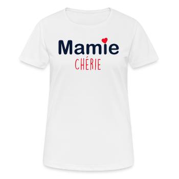 Mamie Message Tendre Pour une Mamie Chérie - T-shirt respirant Femme - blanc - Devant - AI Model Female 172 dark (172cm)