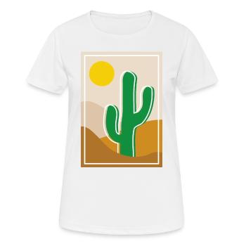 Cactus in the desert - Women's Breathable T-Shirt - white - Front - AI Model Female 172 dark (172cm)