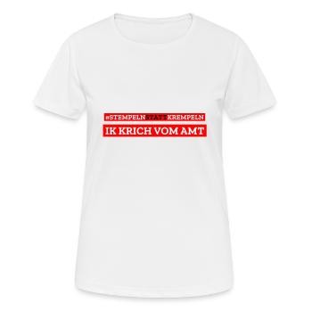 Arbeitsamt arbeitslos Hartz 4 - Frauen T-Shirt atmungsaktiv - Weiß - Vorne - AI Model Female 172 dark (172cm)