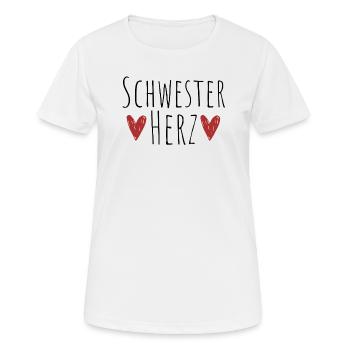 Schwesterherz Geschenk Schwestern - Frauen T-Shirt atmungsaktiv - Weiß - Vorne - AI Model Female 172 dark (172cm)