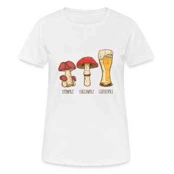 Pilzkunde Fliegenpilz Steinpilz mykologie - Frauen T-Shirt atmungsaktiv - Weiß - Vorne - AI Model Female 172 dark (172cm)