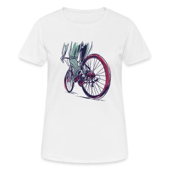 Rennrad Sprinter Rennradsport - Frauen T-Shirt atmungsaktiv - Weiß - Vorne - AI Model Female 172 dark (172cm)