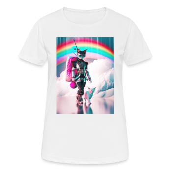 Cyborg Cats Sci-fi Geisha Idée cadeau - T-shirt respirant Femme - blanc - Devant - AI Model Female 172 dark (172cm)