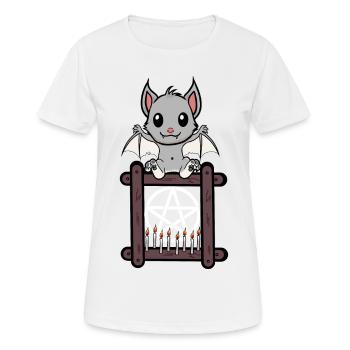 Halloween Fledermaus Geisterstunde Horror - Frauen T-Shirt atmungsaktiv - Weiß - Vorne - AI Model Female 172 dark (172cm)