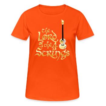 Lord of the 4 Strings - T-shirt respirant Femme - orange néon - Devant - AI Model Female 172 dark (172cm)