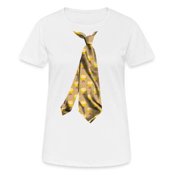 printed necktie t-shirt owl pattern design - Women's Breathable T-Shirt - white - Front - AI Model Female 172 dark (172cm)