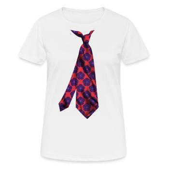 t-shirt cravate motif coloré fleur tropicale - T-shirt respirant Femme - blanc - Devant - AI Model Female 172 dark (172cm)