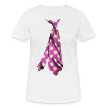 t-shirt cravate Krawatte cravate stropdas corbata - T-shirt respirant Femme - blanc - Devant - AI Model Female 172 dark (172cm)