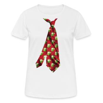 T-Shirt Necktie Design Owl Pattern Tie - Women's Breathable T-Shirt - white - Front - AI Model Female 172 dark (172cm)