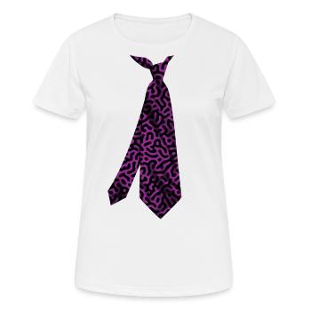 Idée cadeau de cravate imprimée colorée - T-shirt respirant Femme - blanc - Devant - AI Model Female 172 dark (172cm)