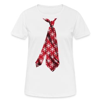 Krawatte tie corbata necktie stropdas solmio - T-shirt respirant Femme - blanc - Devant - AI Model Female 172 dark (172cm)