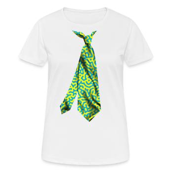 Krawatte Krawatte Krawatte corbata stropdas solmio - Frauen T-Shirt atmungsaktiv - Weiß - Vorne - AI Model Female 172 dark (172cm)