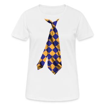 Krawatte Krawatte Krawatte Krawatte Corbata Solmio - Frauen T-Shirt atmungsaktiv - Weiß - Vorne - AI Model Female 172 dark (172cm)