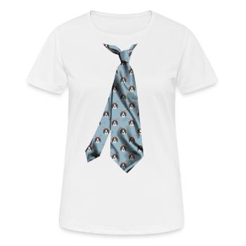 Hundekrawatte Hundekrawatte Hund Krawatte - Frauen T-Shirt atmungsaktiv - Weiß - Vorne - AI Model Female 172 dark (172cm)