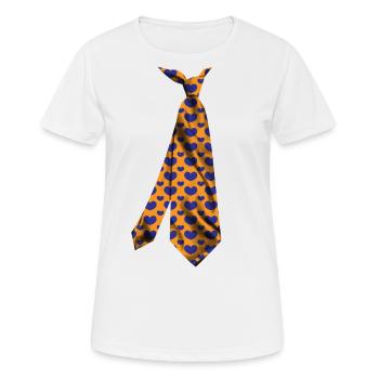 Krawatte Stropdas Krawatte Krawatte Solmio - Frauen T-Shirt atmungsaktiv - Weiß - Vorne - AI Model Female 172 dark (172cm)