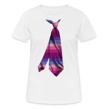 Krawatte Krawatte solmio stropdas - Frauen T-Shirt atmungsaktiv - Weiß - Vorne - AI Model Female 172 dark (172cm)