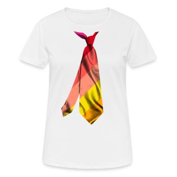 cravate Krawatte cravate stropdas solmio corbata - T-shirt respirant Femme - blanc - Devant - AI Model Female 172 dark (172cm)