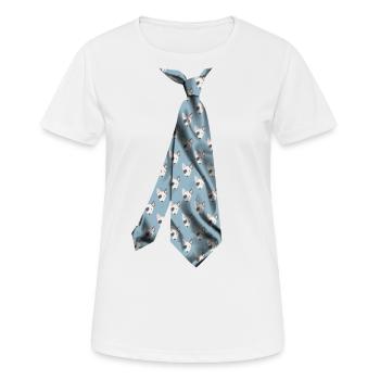 Stropdas Krawatte Krawatte Krawatte Corbata - Frauen T-Shirt atmungsaktiv - Weiß - Vorne - AI Model Female 172 dark (172cm)