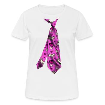 Cravate Krawatte Cravate - T-shirt respirant Femme - blanc - Devant - AI Model Female 172 dark (172cm)