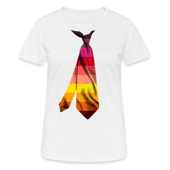 cravate cravate t-shirt Krawatte stropdas cravat - T-shirt respirant Femme - blanc - Devant - AI Model Female 172 dark (172cm)