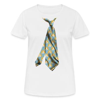 T-Shirt Krawatte Hundekrawatte Hund Krawatte - Frauen T-Shirt atmungsaktiv - Weiß - Vorne - AI Model Female 172 dark (172cm)