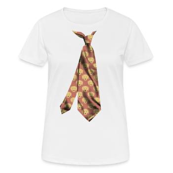 Hundekrawatte T-Shirt Krawatte Krawatte Hund Hund - Frauen T-Shirt atmungsaktiv - Weiß - Vorne - AI Model Female 172 dark (172cm)