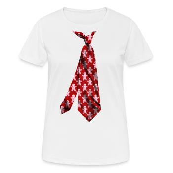 cravate t-shirt cravate cravate Krawatte stropdas - T-shirt respirant Femme - blanc - Devant - AI Model Female 172 dark (172cm)