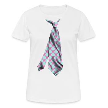 cravate motif papillon Krawatte cravate t-shirt - T-shirt respirant Femme - blanc - Devant - AI Model Female 172 dark (172cm)