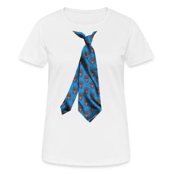 colorful printed necktie skull pattern t-shirt - Women's Breathable T-Shirt - white - Front - AI Model Female 172 dark (172cm)