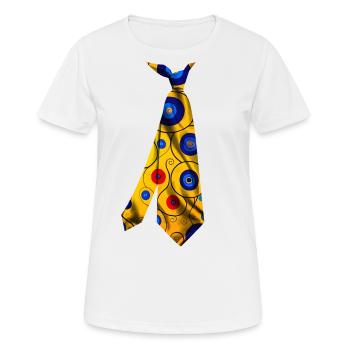 cravate imprimée cravate cravate Krawatte stropdas - T-shirt respirant Femme - blanc - Devant - AI Model Female 172 dark (172cm)