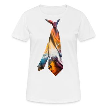 T-shirt cravate imprimé coloré texture granuleuse - T-shirt respirant Femme - blanc - Devant - AI Model Female 172 dark (172cm)