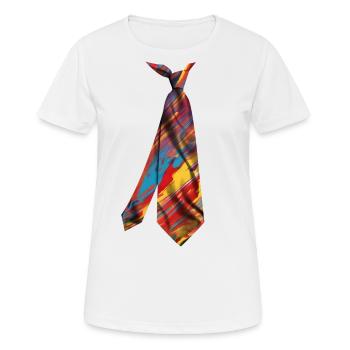 T-shirt cravate imprimé coloré Pop Art Design - T-shirt respirant Femme - blanc - Devant - AI Model Female 172 dark (172cm)