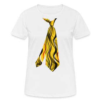 T-shirt cravate imprimé coloré gravure sur bois - T-shirt respirant Femme - blanc - Devant - AI Model Female 172 dark (172cm)