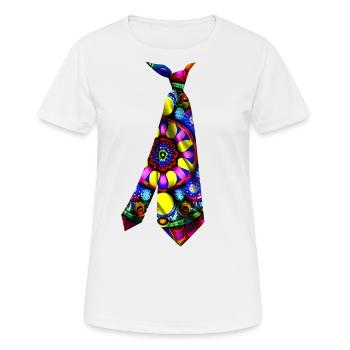Buntes Mandala-Blumen-Krawatten-T-Shirt-Design - Frauen T-Shirt atmungsaktiv - Weiß - Vorne - AI Model Female 172 dark (172cm)