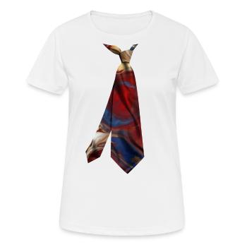 t-shirt cravate imprimé coloré texture marbre - T-shirt respirant Femme - blanc - Devant - AI Model Female 172 dark (172cm)