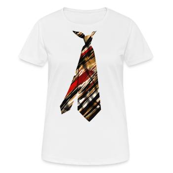 T-shirt imprimé cravate lourds coups de pinceau - T-shirt respirant Femme - blanc - Devant - AI Model Female 172 dark (172cm)