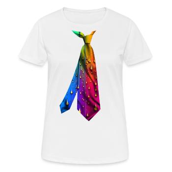 Cravate imprimée T-shirt texture dégoulinante colorée - T-shirt respirant Femme - blanc - Devant - AI Model Female 172 dark (172cm)