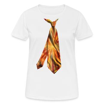Bunt bedruckte Krawatte T-Shirt Design Farbe Ray - Frauen T-Shirt atmungsaktiv - Weiß - Vorne - AI Model Female 172 dark (172cm)