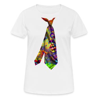 Idée cadeau T-Shirt cravate psychédélique coloré - T-shirt respirant Femme - blanc - Devant - AI Model Female 172 dark (172cm)