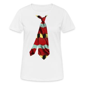 Colorful Printed Necktie T-Shirt Japanese Pattern - Women's Breathable T-Shirt - white - Front - AI Model Female 172 dark (172cm)