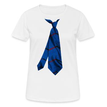 Japanese Motif Printed Tie T-Shirt - Women's Breathable T-Shirt - white - Front - AI Model Female 172 dark (172cm)
